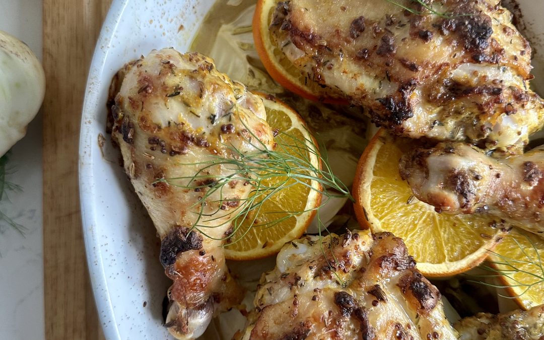 POLLO AL HORNO CON HINOJO Y NARANJA